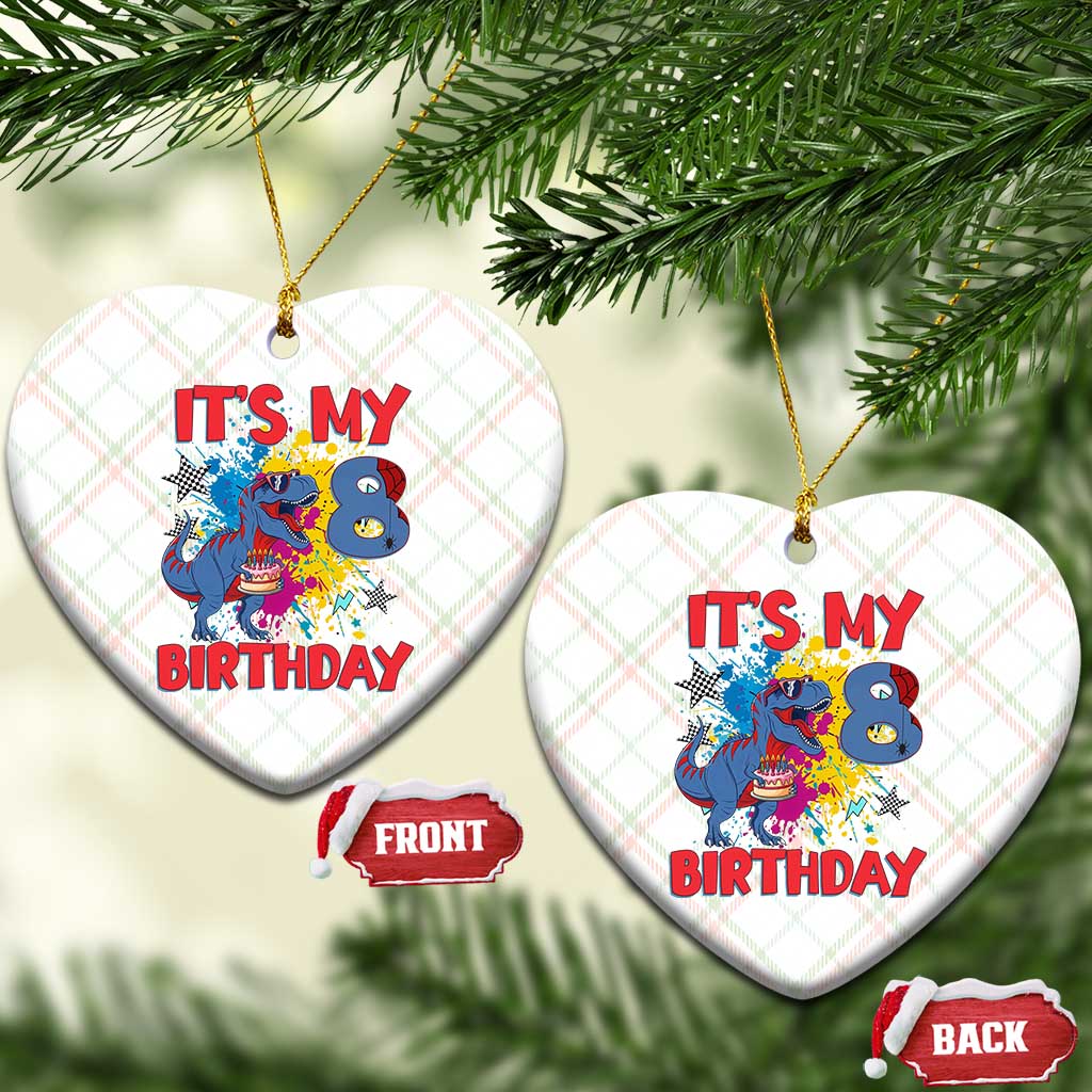 Dino Spider Its My 8th Birthday Ceramic Ornament Dinosaur Gift For Boys TS12 Print Your Wear