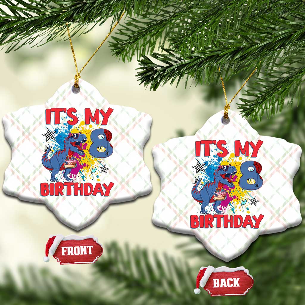 Dino Spider Its My 8th Birthday Ceramic Ornament Dinosaur Gift For Boys TS12 Print Your Wear