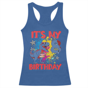 Dino Spider Its My 8th Birthday Racerback Tank Top Dinosaur Gift For Boys TS12 Royal Blue Print Your Wear
