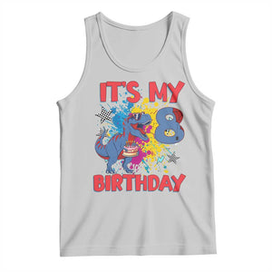 Dino Spider Its My 8th Birthday Tank Top Dinosaur Gift For Boys TS12 Ash Print Your Wear