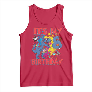 Dino Spider Its My 8th Birthday Tank Top Dinosaur Gift For Boys TS12 Red Print Your Wear