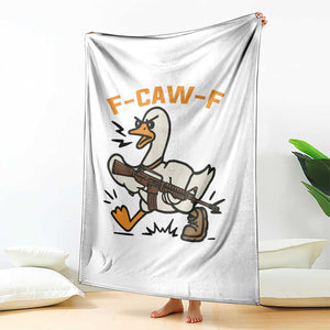 F Caw F Goose With Gun Throw Blanket Funny Rebellious Gift TS12 Print Your Wear