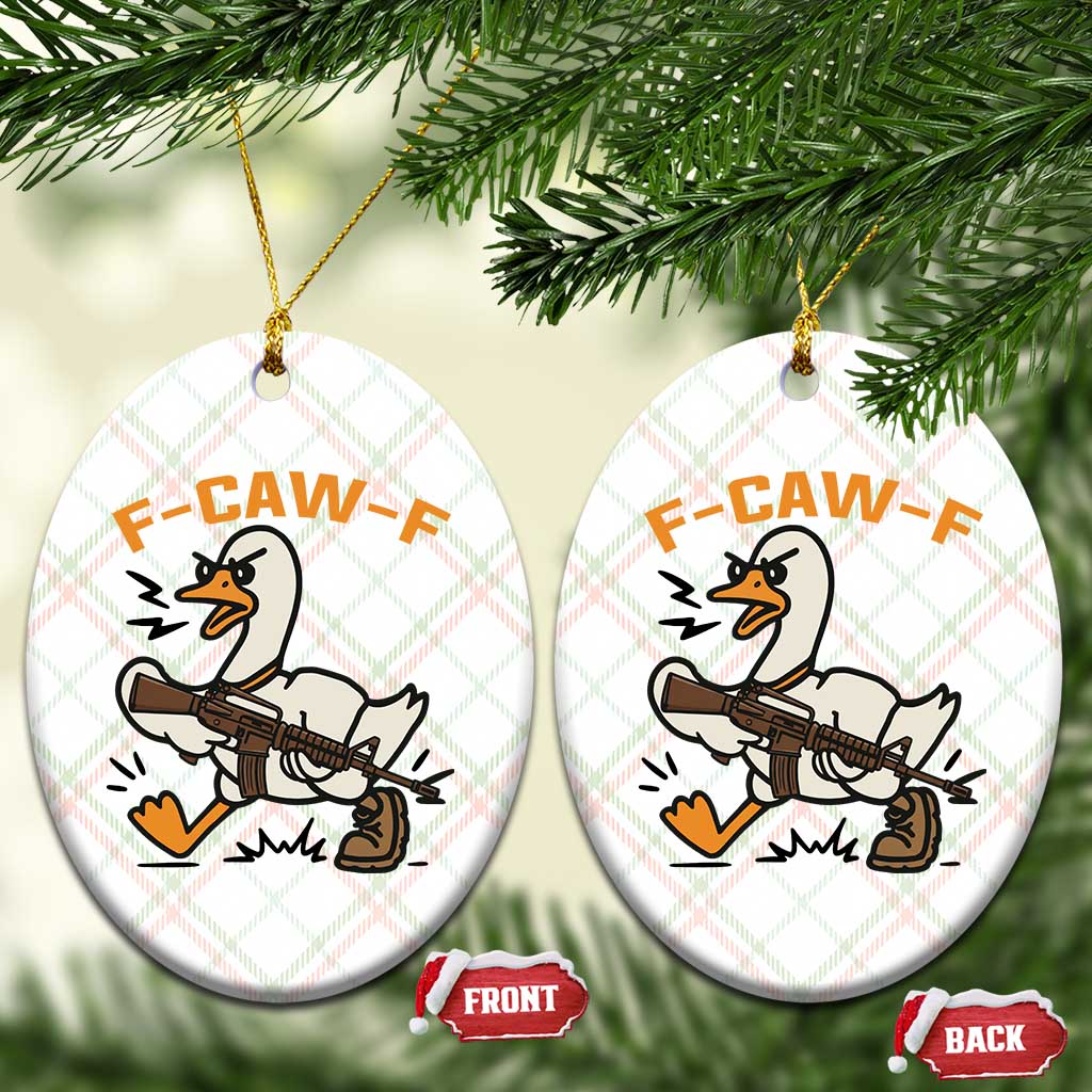 F Caw F Goose With Gun Ceramic Ornament Funny Rebellious Gift TS12 Print Your Wear