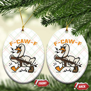 F Caw F Goose With Gun Ceramic Ornament Funny Rebellious Gift TS12 Print Your Wear