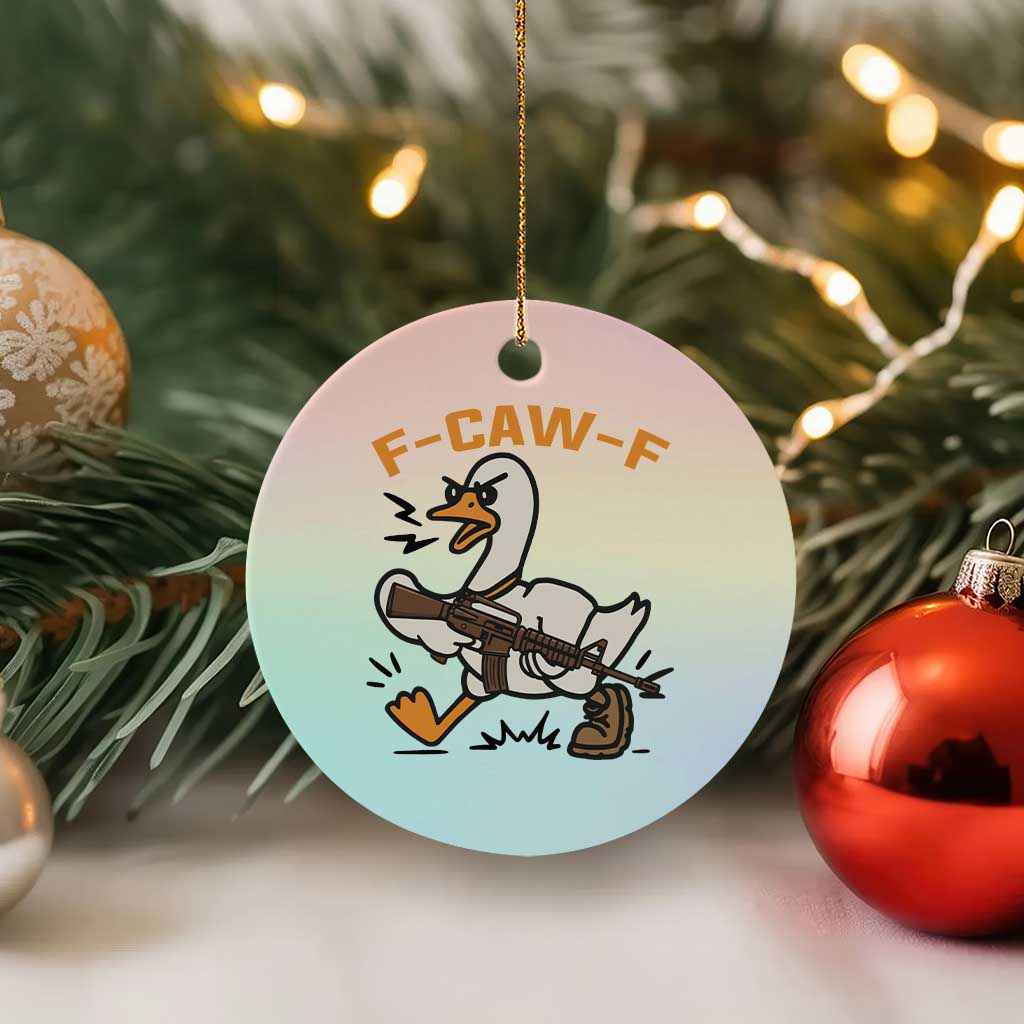 F Caw F Goose With Gun Ceramic Ornament Funny Rebellious Gift TS12 1pc Pastel Print Your Wear