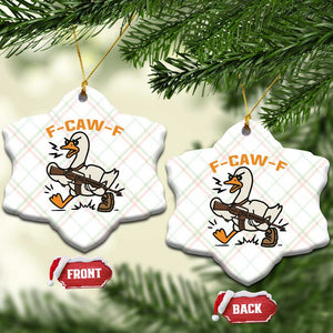 F Caw F Goose With Gun Ceramic Ornament Funny Rebellious Gift TS12 Print Your Wear