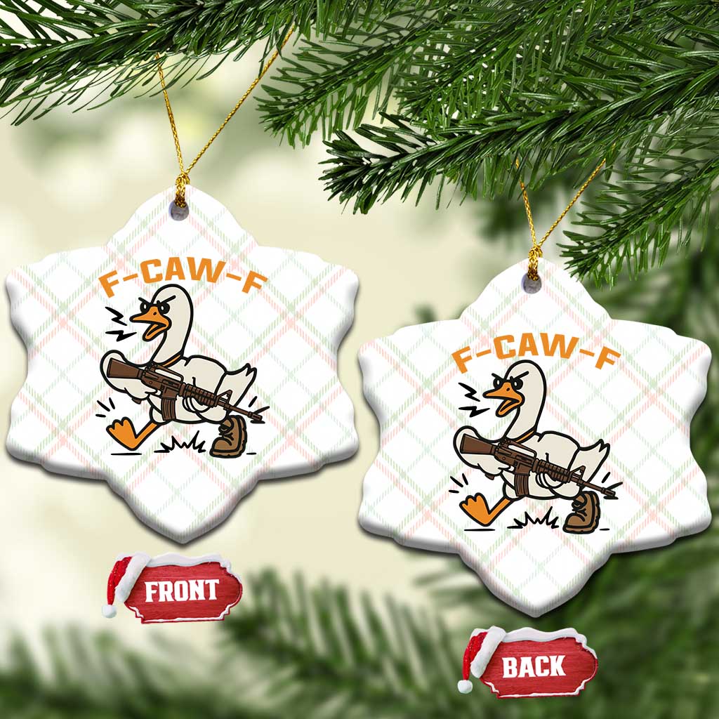 F Caw F Goose With Gun Ceramic Ornament Funny Rebellious Gift TS12 Print Your Wear