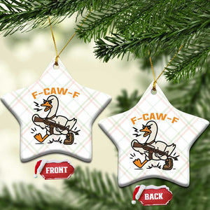 F Caw F Goose With Gun Ceramic Ornament Funny Rebellious Gift TS12 Print Your Wear