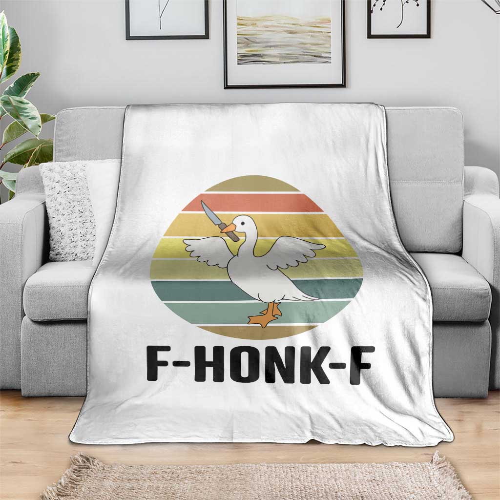 F Honk F Goose With Knife Throw Blanket Funny Chaotic Meme Gift TS12 Print Your Wear