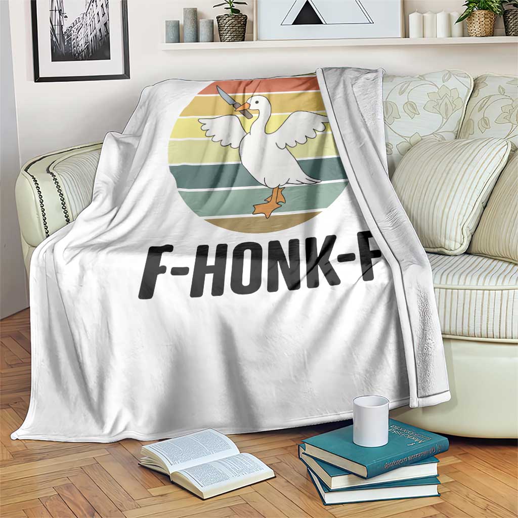 F Honk F Goose With Knife Throw Blanket Funny Chaotic Meme Gift TS12 Print Your Wear