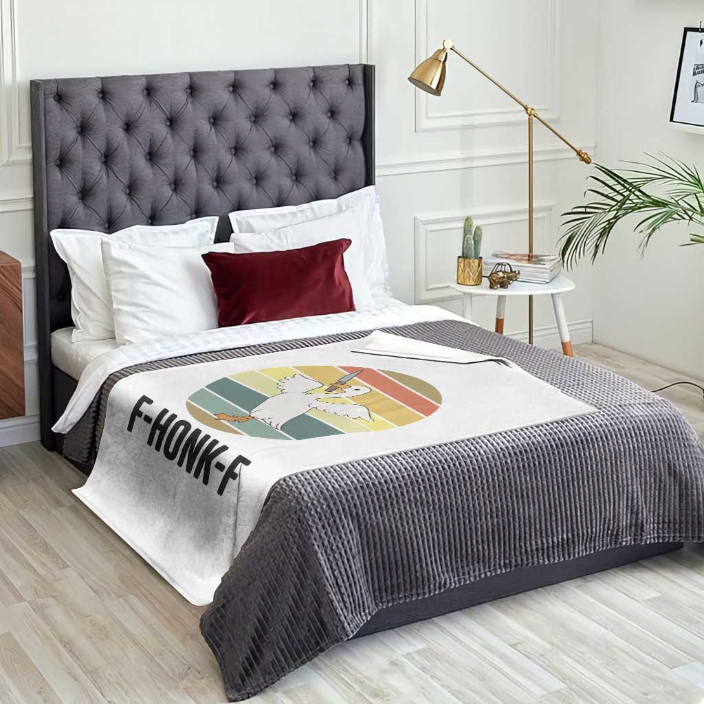 F Honk F Goose With Knife Throw Blanket Funny Chaotic Meme Gift TS12 Print Your Wear