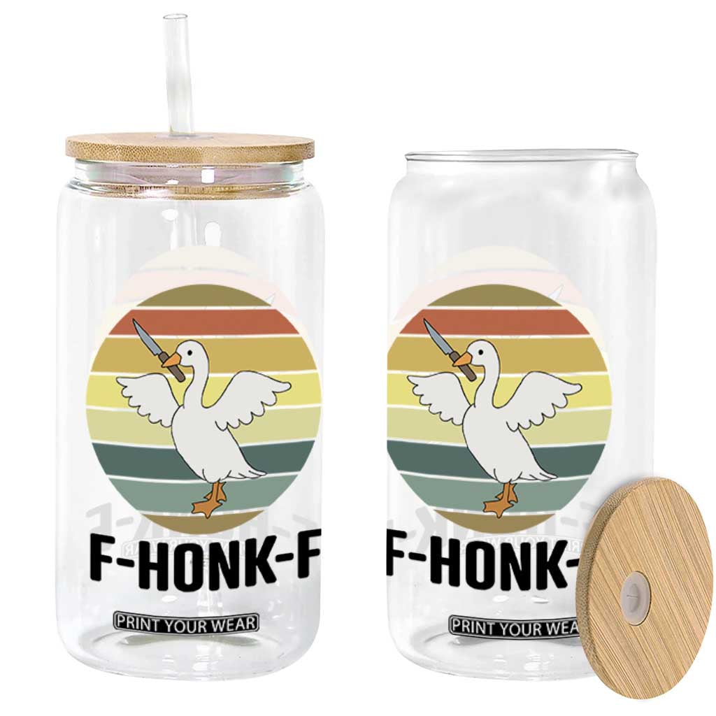 F Honk F Goose With Knife Glass Can Funny Chaotic Meme Gift TS12 Print Your Wear