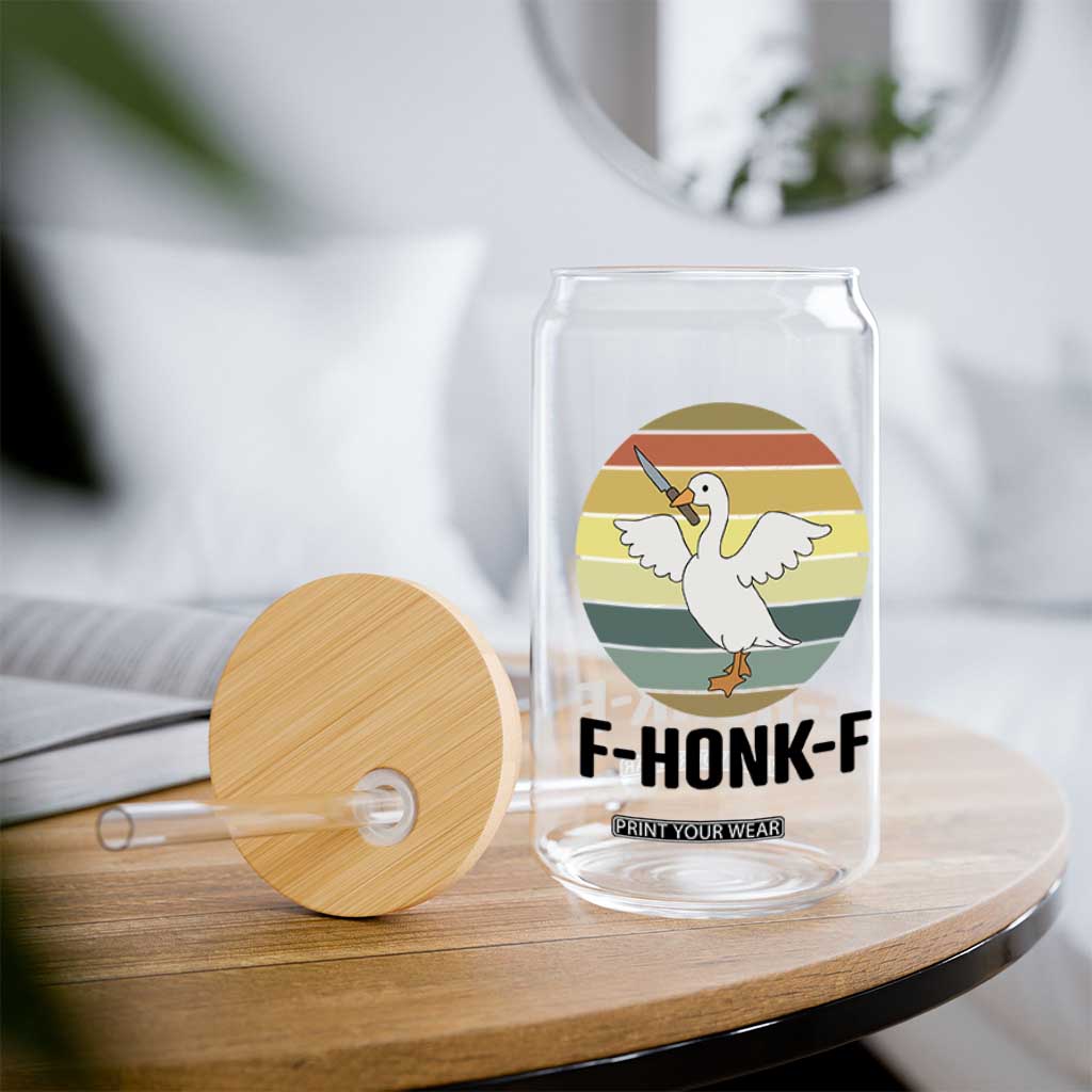 F Honk F Goose With Knife Glass Can Funny Chaotic Meme Gift TS12 Print Your Wear