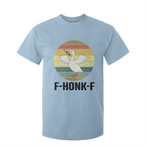 F Honk F Goose With Knife T Shirt For Kid Funny Chaotic Meme Gift TS12 Light Blue Print Your Wear