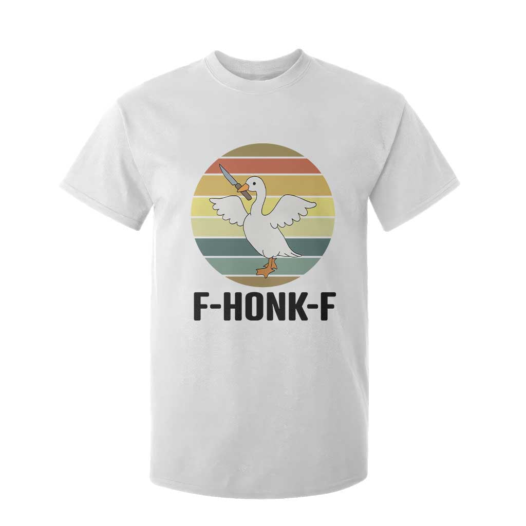 F Honk F Goose With Knife T Shirt For Kid Funny Chaotic Meme Gift TS12 White Print Your Wear