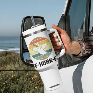 F Honk F Goose With Knife Tumbler With Handle Funny Chaotic Meme Gift TS12 Print Your Wear
