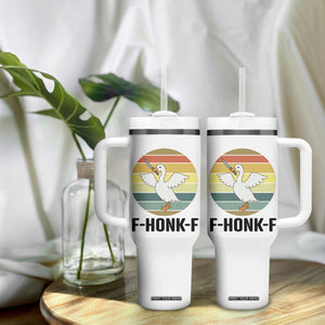 F Honk F Goose With Knife Tumbler With Handle Funny Chaotic Meme Gift TS12 Print Your Wear