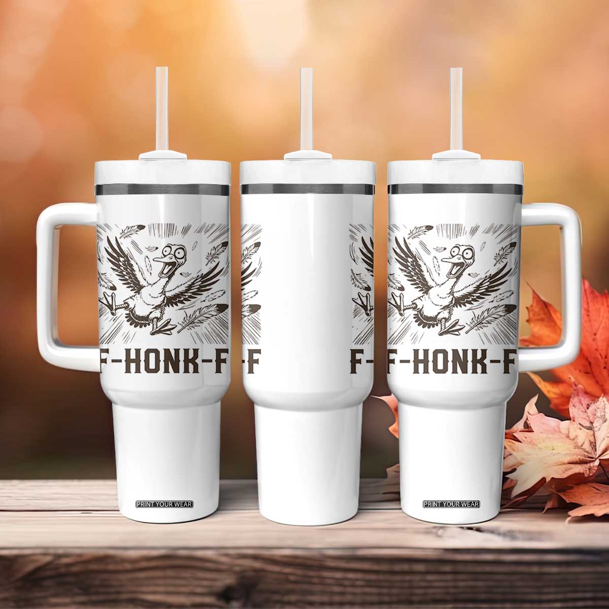 F Honk F Goose Lover Tumbler With Handle Funny Silly Chaotic Gift TS12 Print Your Wear