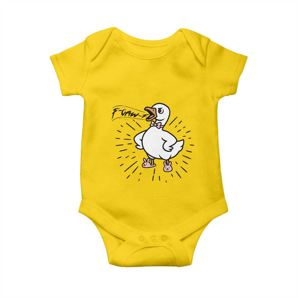 F Caw F Grumpy Goose Baby Onesie Funny Attitude Meme Gift TS12 Daisy Print Your Wear