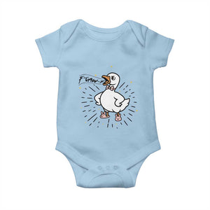 F Caw F Grumpy Goose Baby Onesie Funny Attitude Meme Gift TS12 Light Blue Print Your Wear