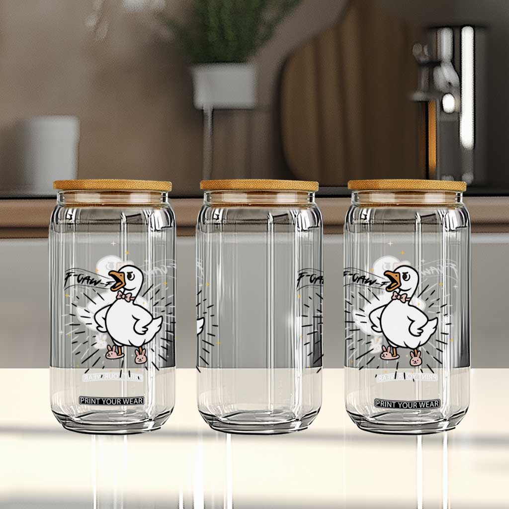 F Caw F Grumpy Goose Glass Can Funny Attitude Meme Gift TS12 Print Your Wear