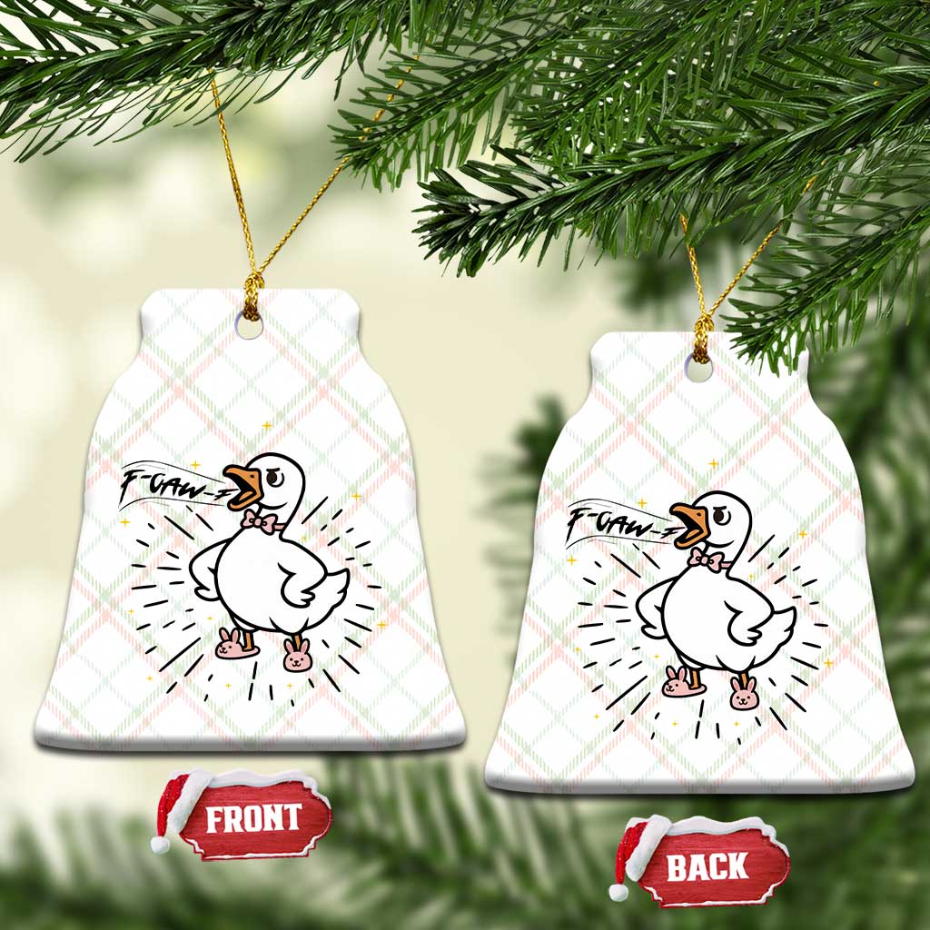 F Caw F Grumpy Goose Ceramic Ornament Funny Attitude Meme Gift TS12 Print Your Wear