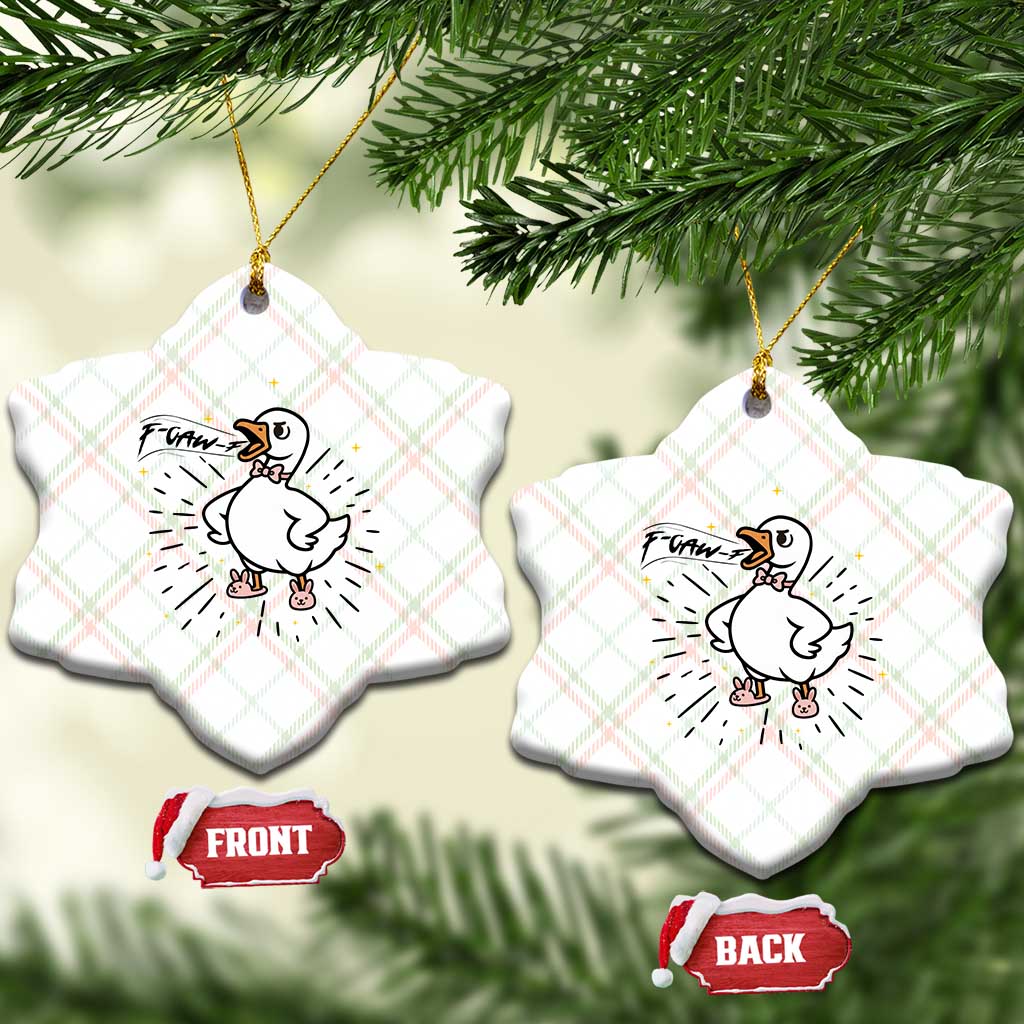 F Caw F Grumpy Goose Ceramic Ornament Funny Attitude Meme Gift TS12 Print Your Wear