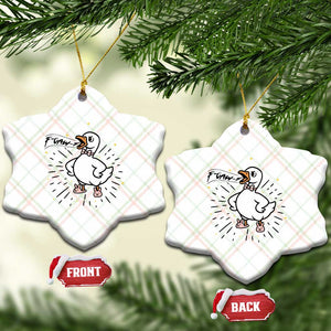 F Caw F Grumpy Goose Ceramic Ornament Funny Attitude Meme Gift TS12 Print Your Wear