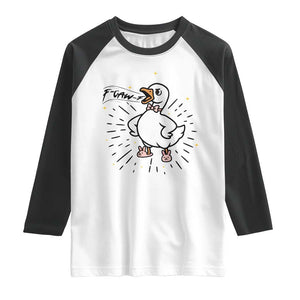 F Caw F Grumpy Goose Raglan Shirt Funny Attitude Meme Gift TS12 White Black Print Your Wear