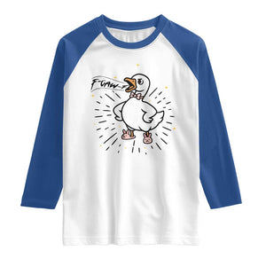 F Caw F Grumpy Goose Raglan Shirt Funny Attitude Meme Gift TS12 White Royal Print Your Wear