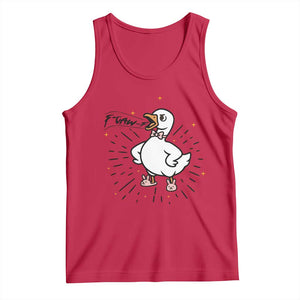 F Caw F Grumpy Goose Tank Top Funny Attitude Meme Gift TS12 Red Print Your Wear