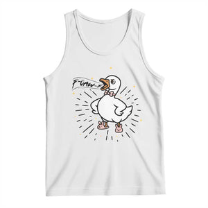 F Caw F Grumpy Goose Tank Top Funny Attitude Meme Gift TS12 White Print Your Wear