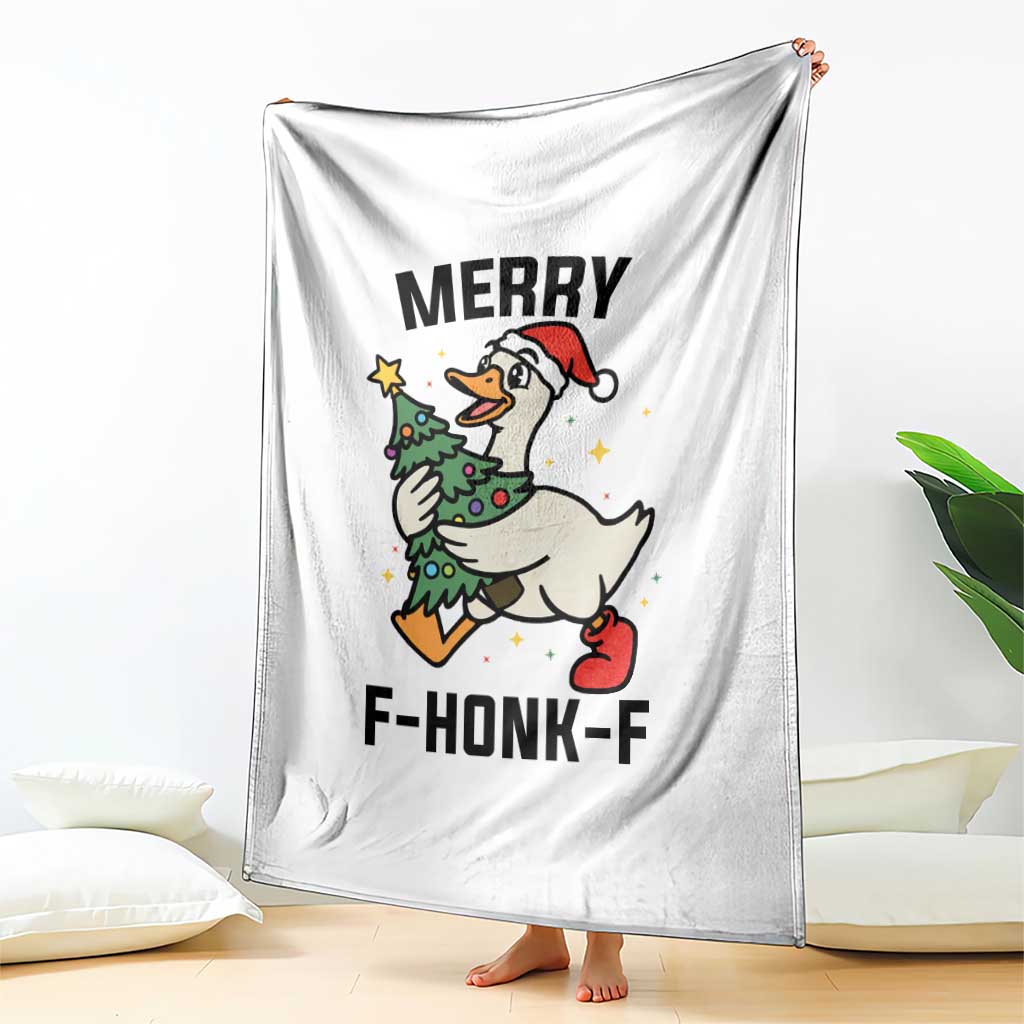 Merry F Caw F Goose Throw Blanket Funny Christmas Gift TS12 Print Your Wear