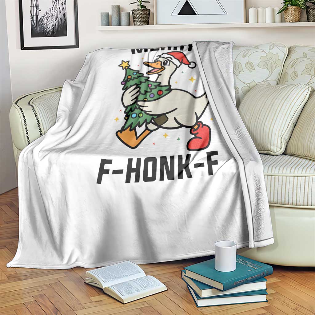Merry F Caw F Goose Throw Blanket Funny Christmas Gift TS12 Print Your Wear