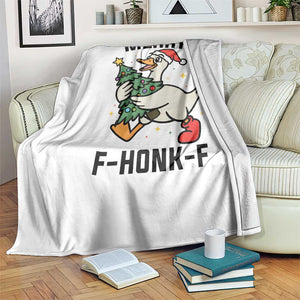 Merry F Caw F Goose Throw Blanket Funny Christmas Gift TS12 Print Your Wear