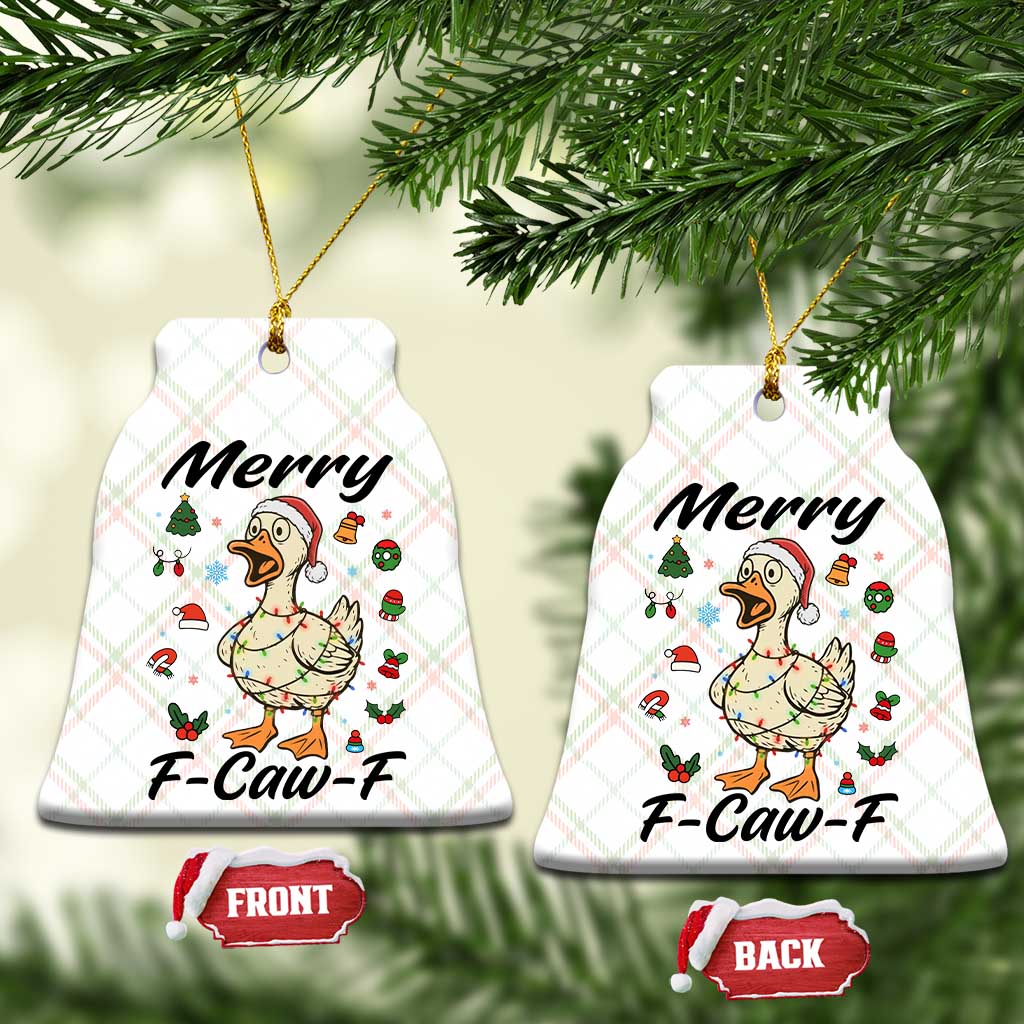 Merry F Caw F Goose Ceramic Ornament Funny Rebellious Xmas Gift TS12 Print Your Wear