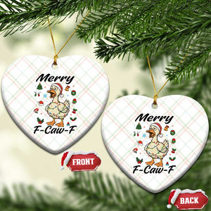 Merry F Caw F Goose Ceramic Ornament Funny Rebellious Xmas Gift TS12 Print Your Wear