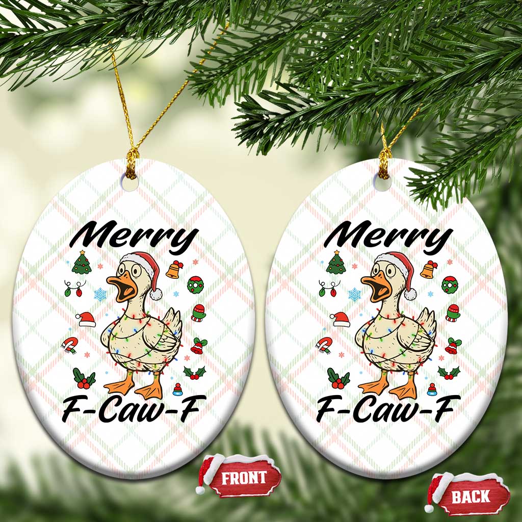 Merry F Caw F Goose Ceramic Ornament Funny Rebellious Xmas Gift TS12 Print Your Wear