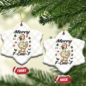 Merry F Caw F Goose Ceramic Ornament Funny Rebellious Xmas Gift TS12 Print Your Wear