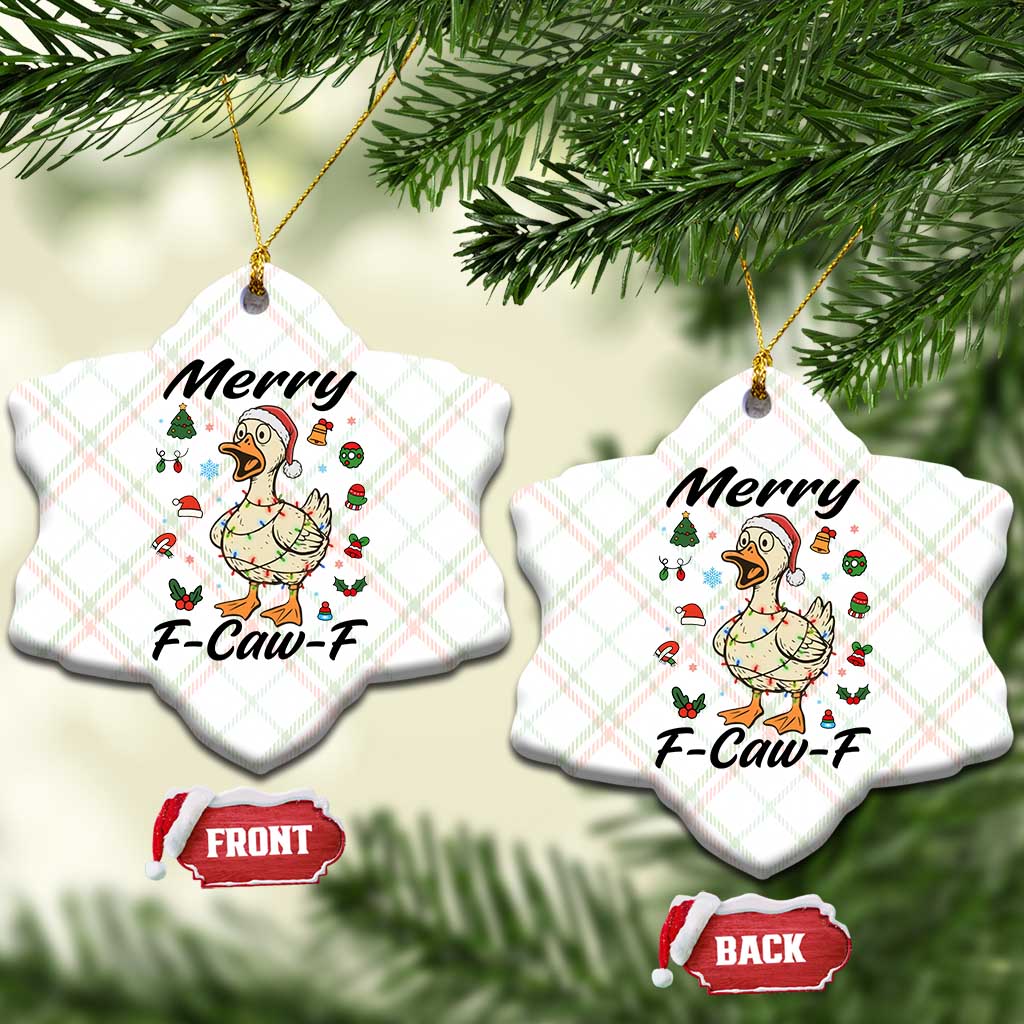 Merry F Caw F Goose Ceramic Ornament Funny Rebellious Xmas Gift TS12 Print Your Wear