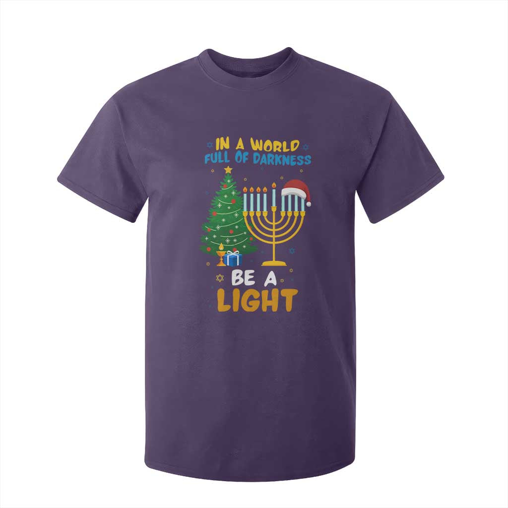 Be A Light Christmas Hanukkah T Shirt For Kid Interfaith Family Gift TS12 Purple Print Your Wear