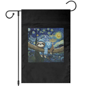 Funny Hanukkah Sloth Garden Flag Van Gogh Starry Night Jewish Gift TS12 Black Print Your Wear