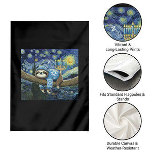 Funny Hanukkah Sloth Garden Flag Van Gogh Starry Night Jewish Gift TS12 Print Your Wear