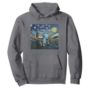 Funny Hanukkah Sloth Hoodie Van Gogh Starry Night Jewish Gift TS12 Charcoal Print Your Wear