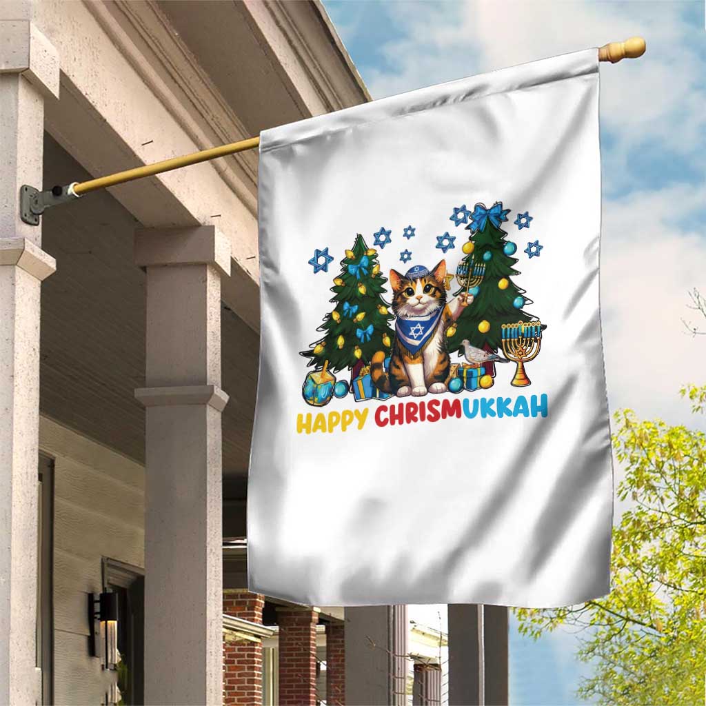 Happy Chrismukkah Garden Flag Funny Christmas Hanukkah Cat Lover Gift TS12 Print Your Wear