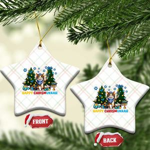 Happy Chrismukkah Ceramic Ornament Funny Xmas Hanukkah Cat Lover Gift TS12 Print Your Wear