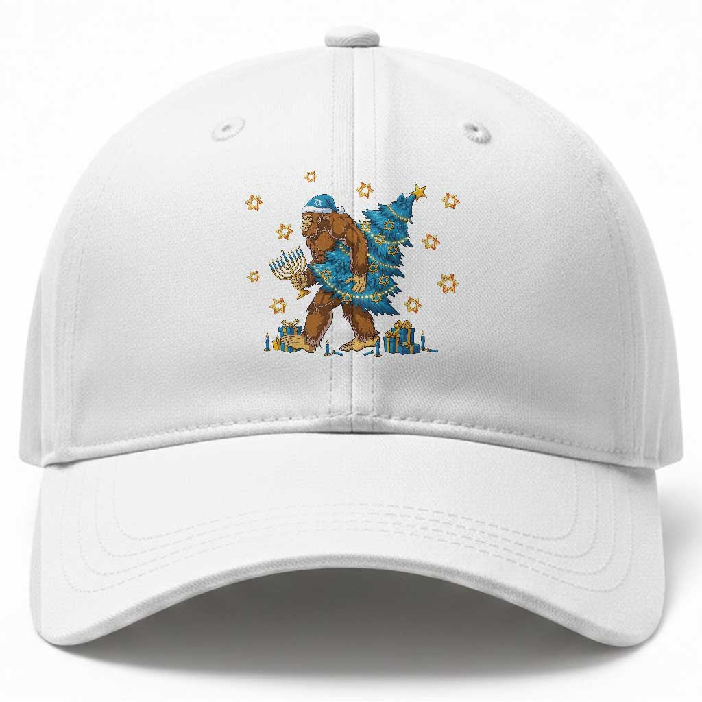 Funny Hanukkah Bigfoot Lover Jewish Holiday Gift Baseball Cap TS12 Print Your Wear