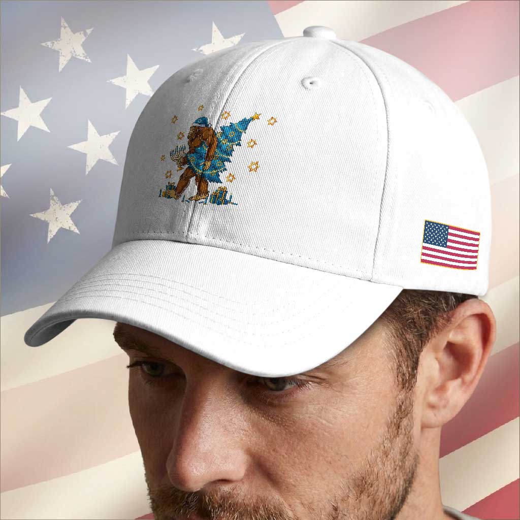 Funny Hanukkah Bigfoot Lover Jewish Holiday Gift Baseball Cap TS12 Print Your Wear