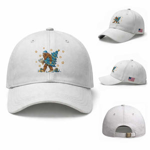 Funny Hanukkah Bigfoot Lover Jewish Holiday Gift Baseball Cap TS12 Baseball Cap Universal Fit White Print Your Wear