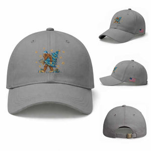 Funny Hanukkah Bigfoot Lover Jewish Holiday Gift Baseball Cap TS12 Baseball Cap Universal Fit Sport Gray Print Your Wear